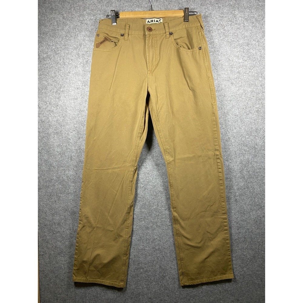 Ariat Rebar M4 Relaxed Fit Work Pants Khaki Tan Canvas Mens 30x34 RN105037